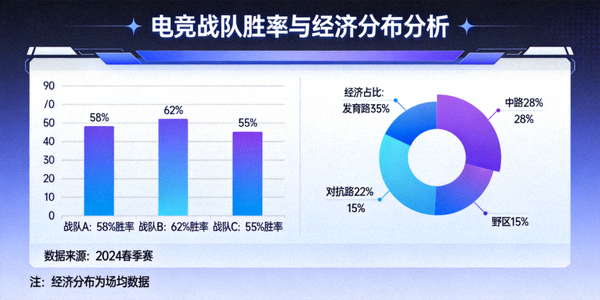 电竞战队数据分析图表展示胜率与经济分布